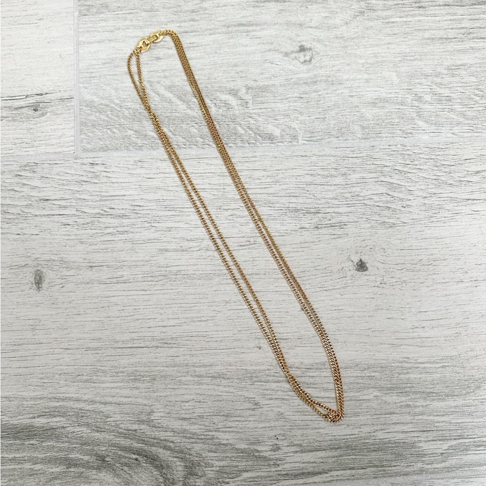 Vintage Monet Gold Double Chain Necklace